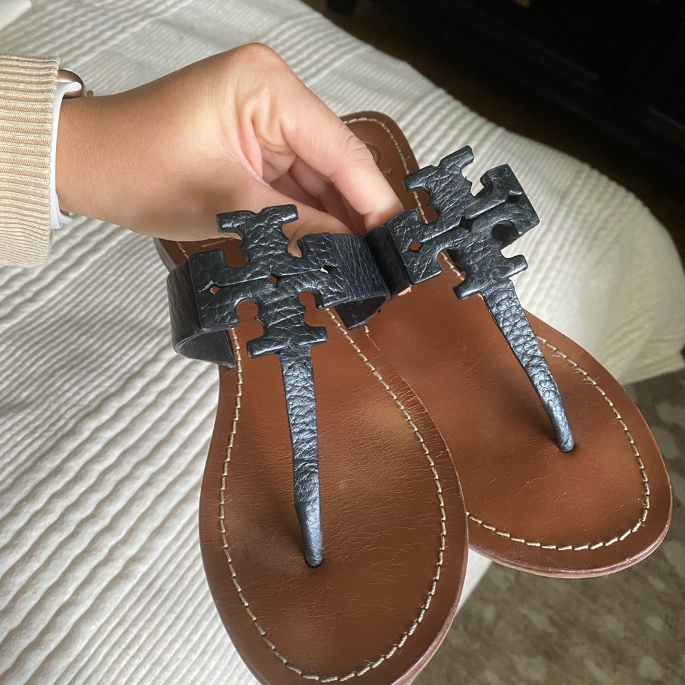 Tory Burch T Strap Black Sandal